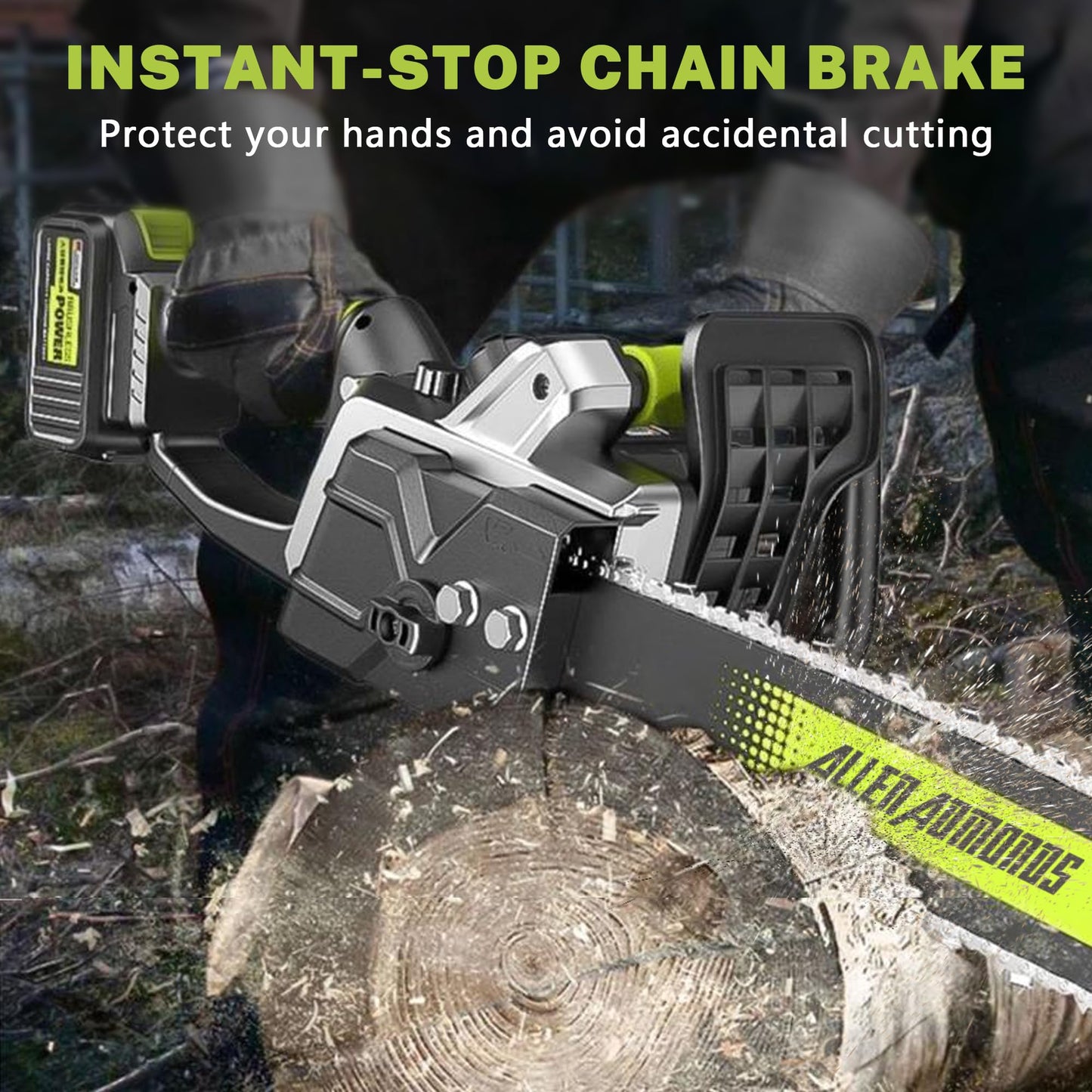 Cordless Chainsaw 16 Inch, 40V (2 x 20V MAX) Battery Powered Chain Saw, Brushless Chainsaw with Tool-free Chain Tension, Auto Oiler, 2 * 4.0Ah Battery & Fast Charger Included