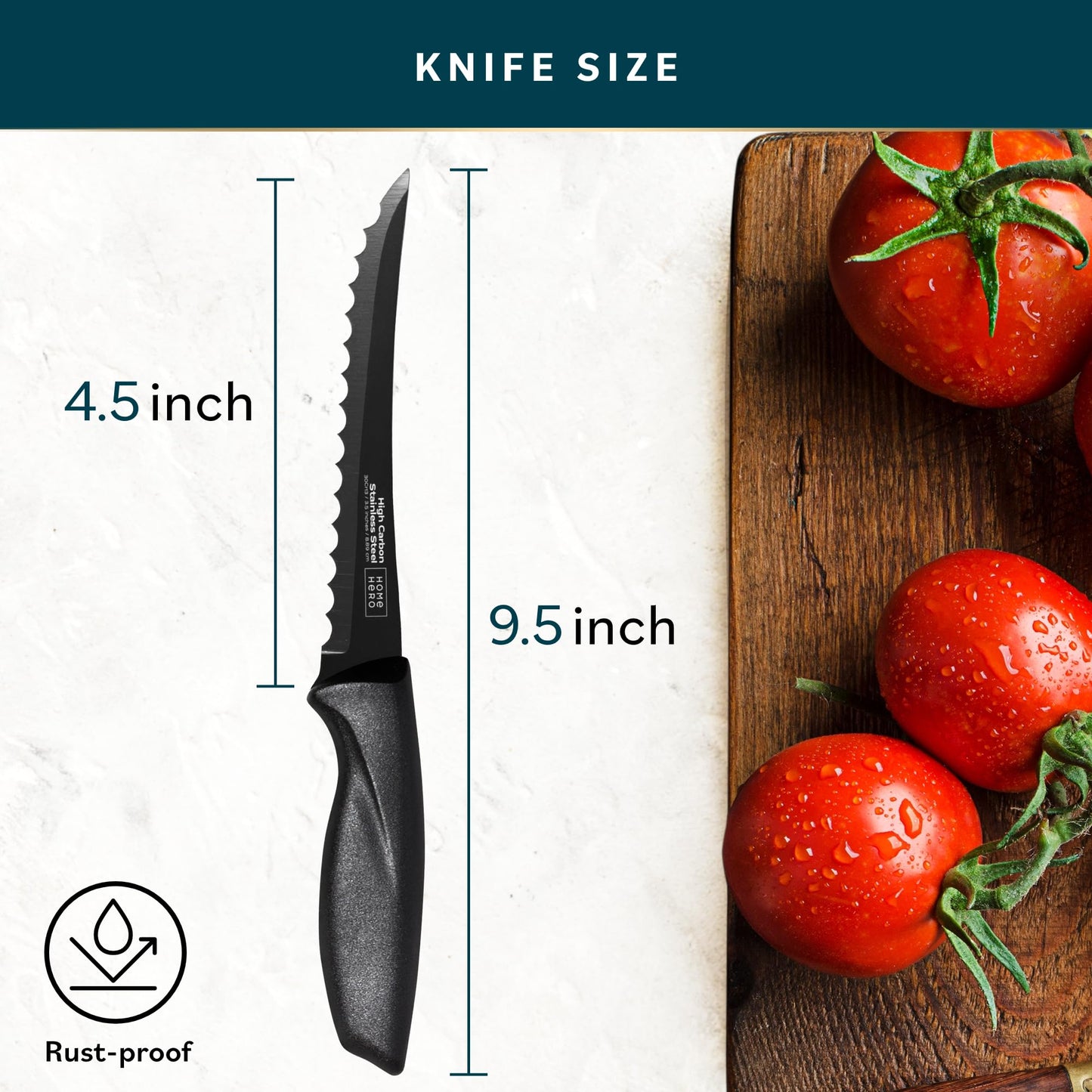 Home Hero 2 Pcs Tomato Knife with Sheath - High Carbon Stainless Steel Chopping Knife with Ergonomic Handle - Razor-Sharp Multi-Purpose Kitchen Knife for Chopping Vegetable and Cooking