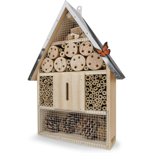 WILDLIFE FRIEND Premium Weatherproof Insect Hotel - Durable Bug House, Bee Home Box for Garden - Ideal Habitat for Bees, Ladybirds, Butterflies - Enhance Biodiversity & Eco-Balance