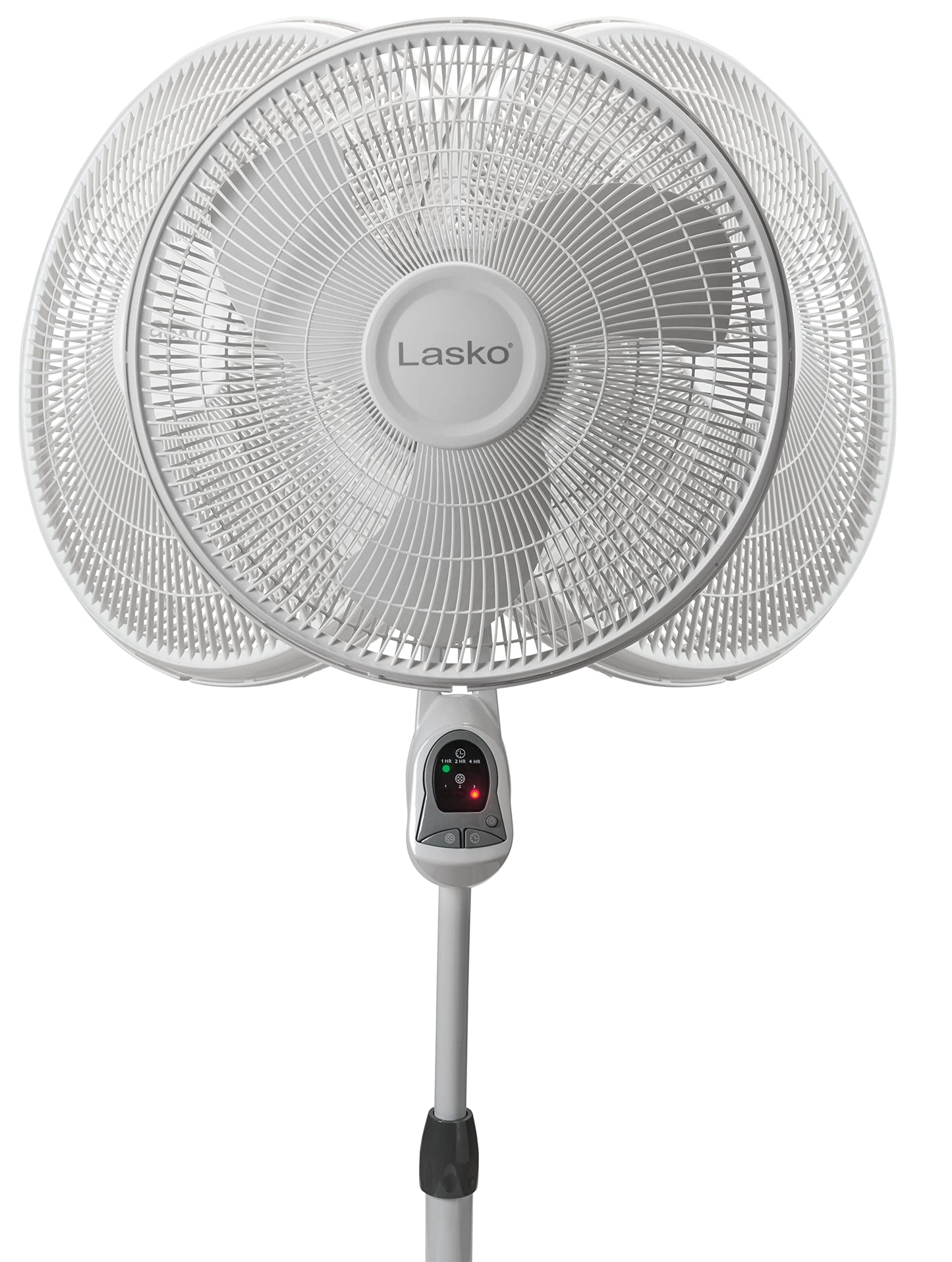 Lasko Oscillating Adjustable Pedestal Stand Fan with Timer and Remote for Indoor, Bedroom, Living Room, Home Office & College Dorm Use, 16 Inch, White, 1646