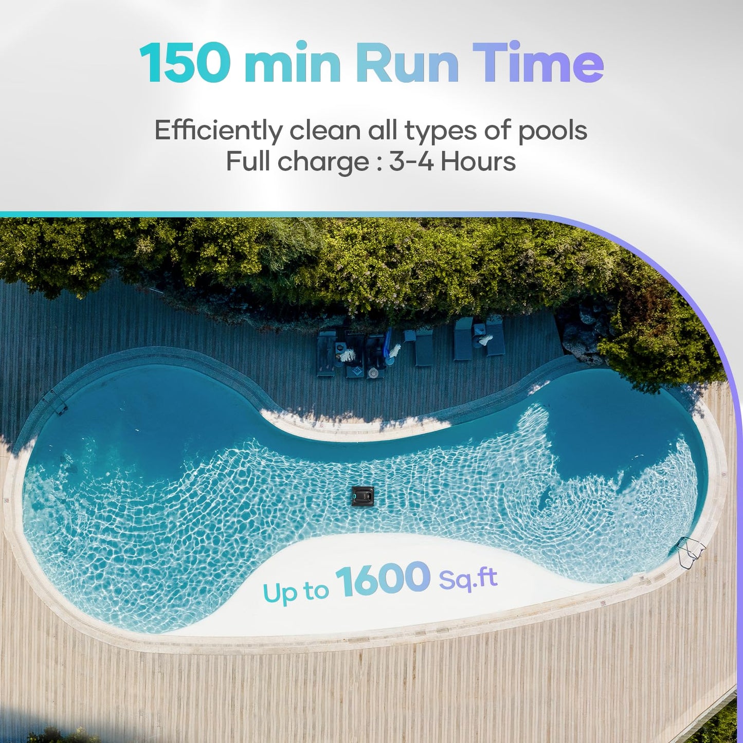 (2024 New) AIPER Scuba S1 Cordless Robotic Pool Cleaner, Pool Vacuum for Inground Pools, Wall and Waterline Cleaning, WavePath 2.0 Smart Navigation, 150 min Battery Life, for Pools up to 1,600 Sq.ft