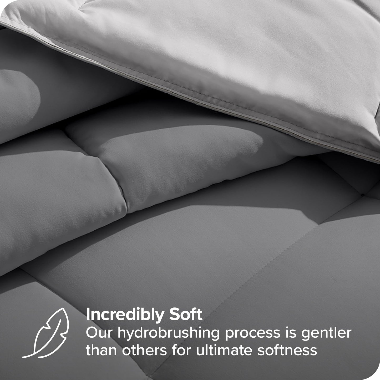 Bare Home Reversible Bed-in-A-Bag 6 Piece Comforter & Sheet Set - Split King - Down Alternative - Soft - Bedding Set (Split King, Grey/Light Grey, Grey)
