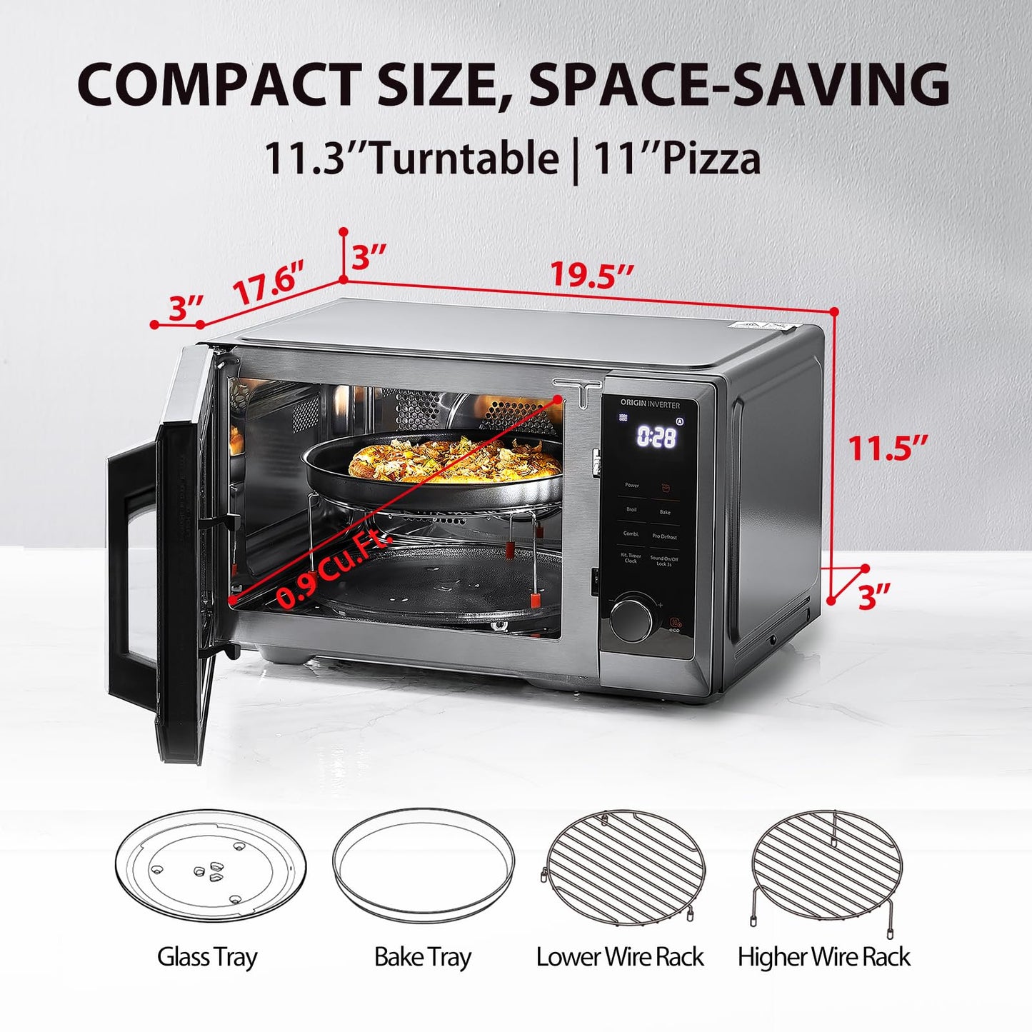 TOSHIBA Inverter Countertop Microwave Oven Air Fryer Combo MASTER Series, Broil, Convection, Speedy Combi, Even Defrost 11.3'' Turntable Sound On/Off, 27 Auto Menu&47 Recipes