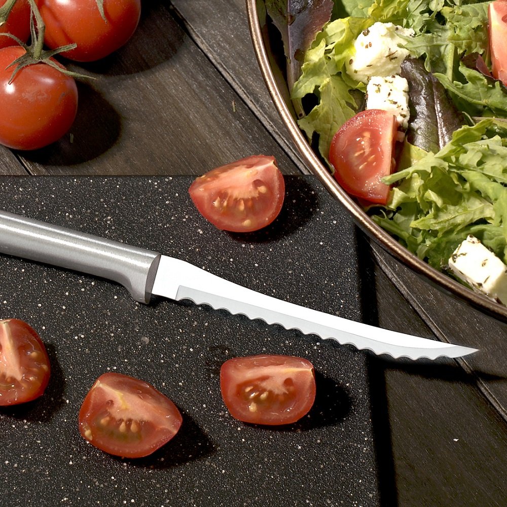 Rada Cutlery Tomato Slicing Knife – Stainless Steel Blade With Aluminum Handle Made in USA, 8-7/8 Inches