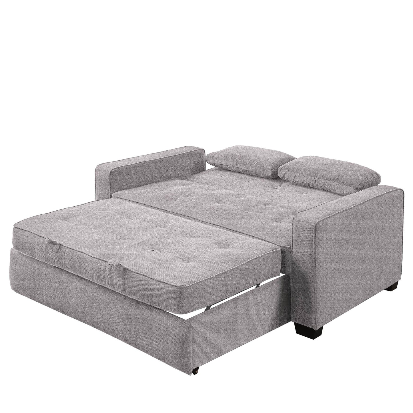 Lifestyle Solutions Ainsley Queen Size Convertible Loveseat, Light Grey