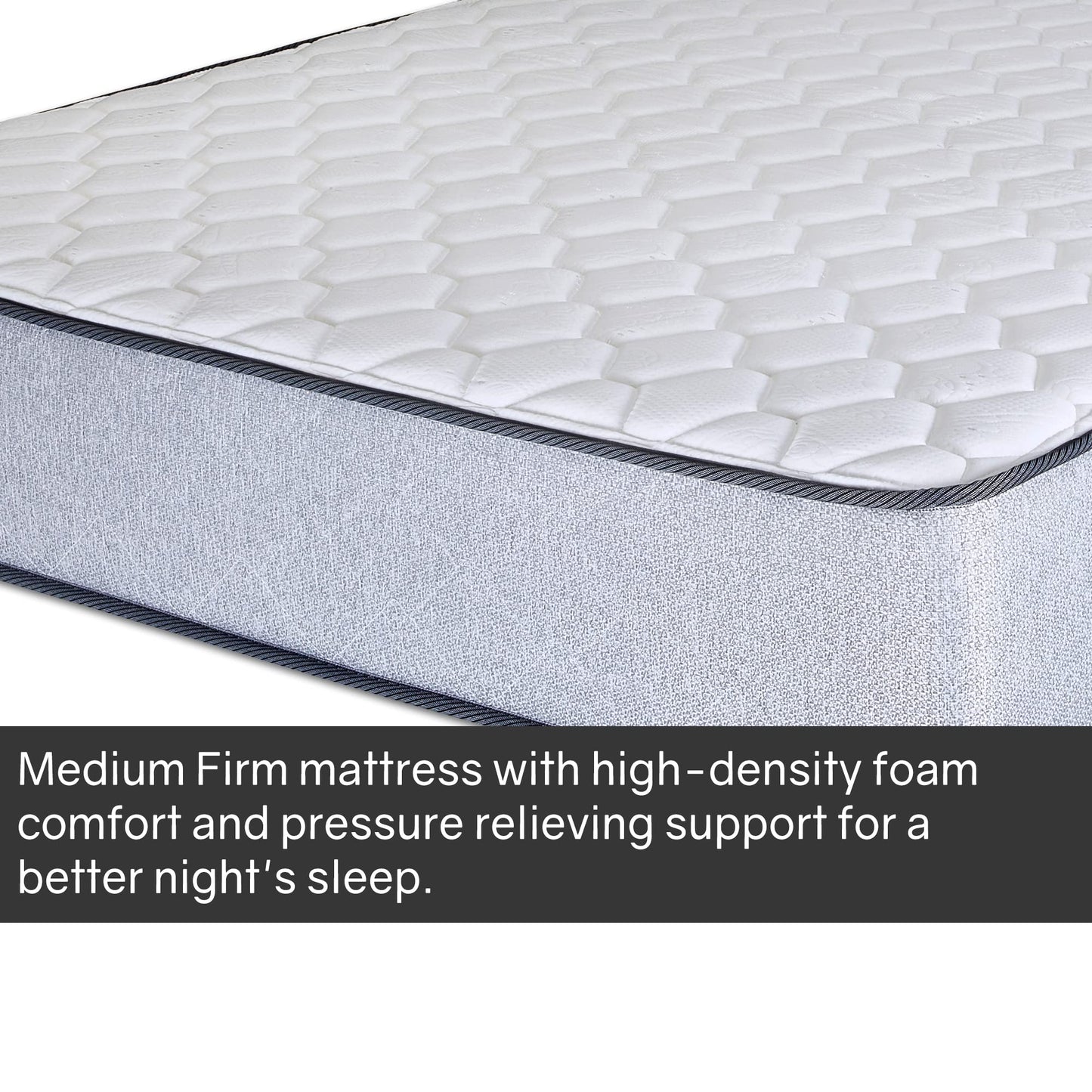 Mayton, 8-Inch Medium Firm High Density Foam Mattress, Comfortable Mattress for Cooler Sleep, Supportive & Pressure Relief, Full XL