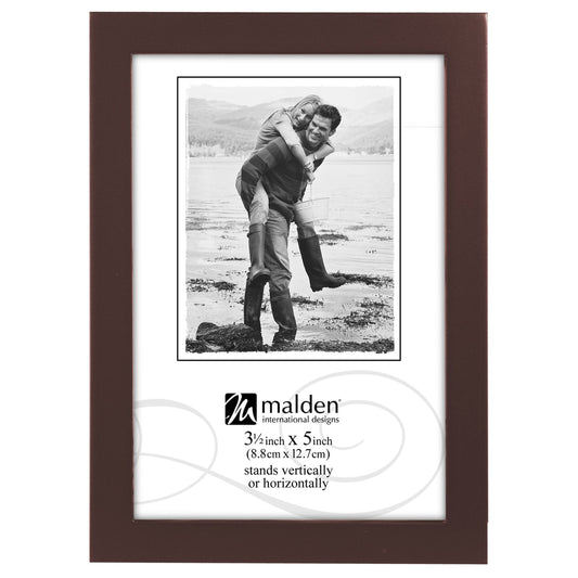 Malden International Designs Dark Walnut Concept Wood Picture Frame, 3x5, Walnut