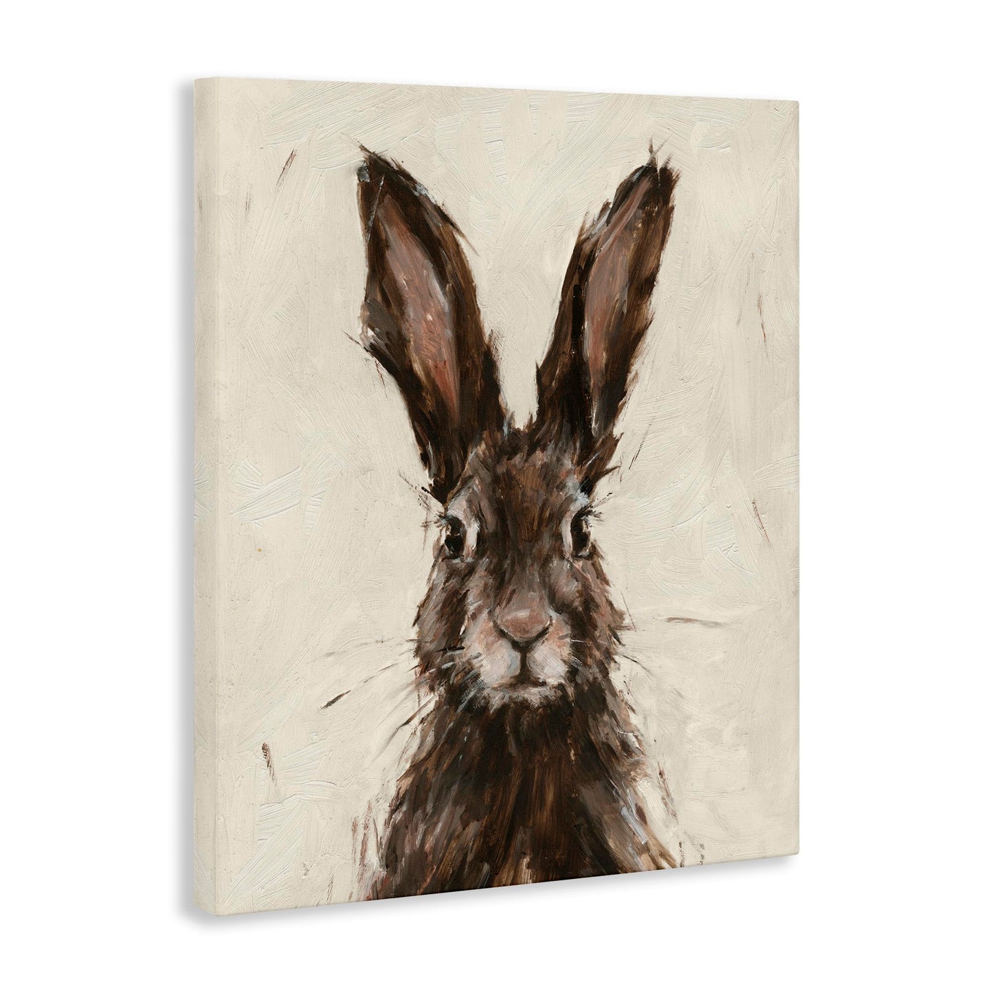 Stupell Industries Brown European Rabbit Hare Portrait Painting, Gallery Wrapped Canvas, 16 x 20