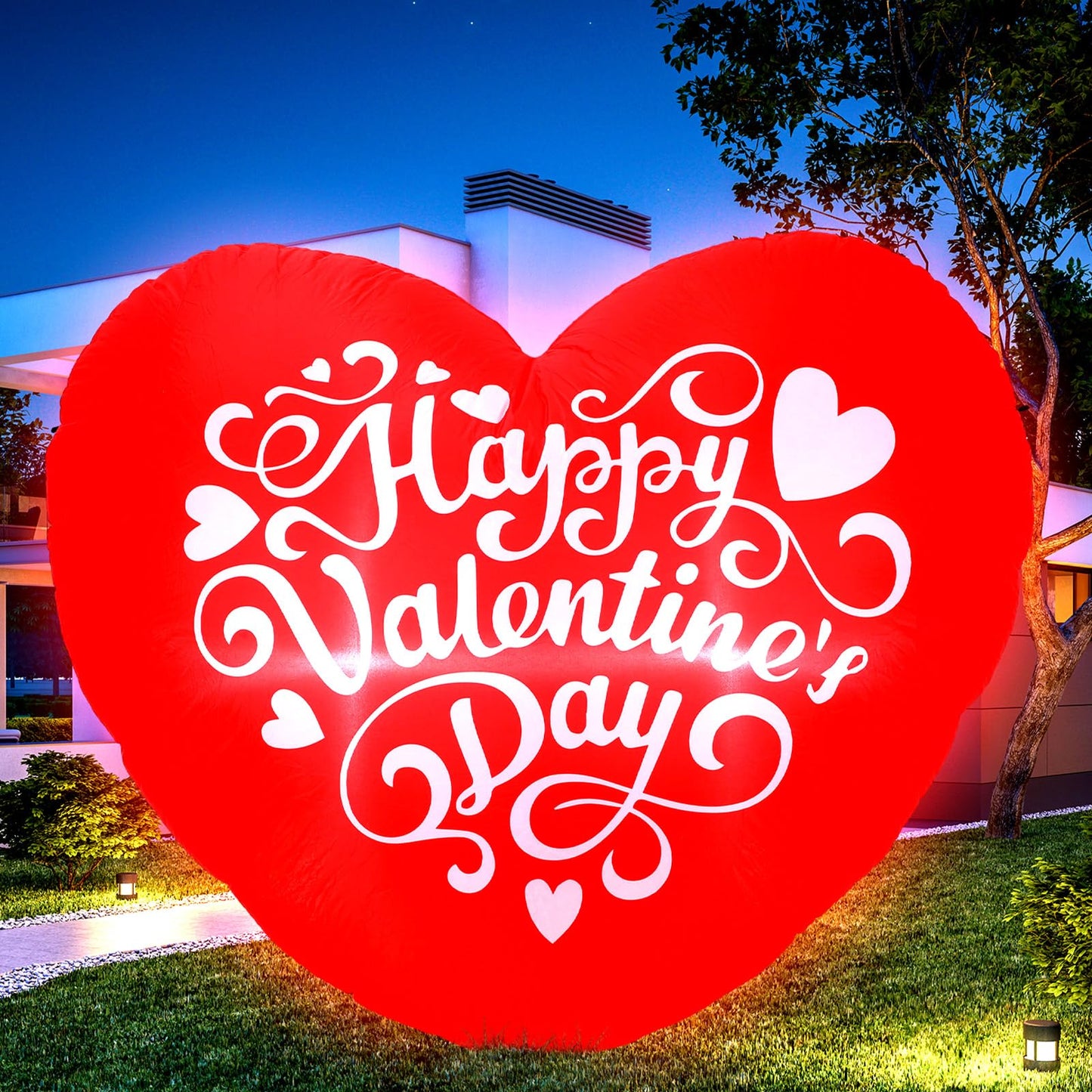 VIHOSE Valentine's Day Blow Up Yard Decorations 4.27 Ft Mardi Gras Inflatable Decor LED Lights Inflatable Decoration for Romantic Party Wedding Carnival Night Patio Yard(Heart)