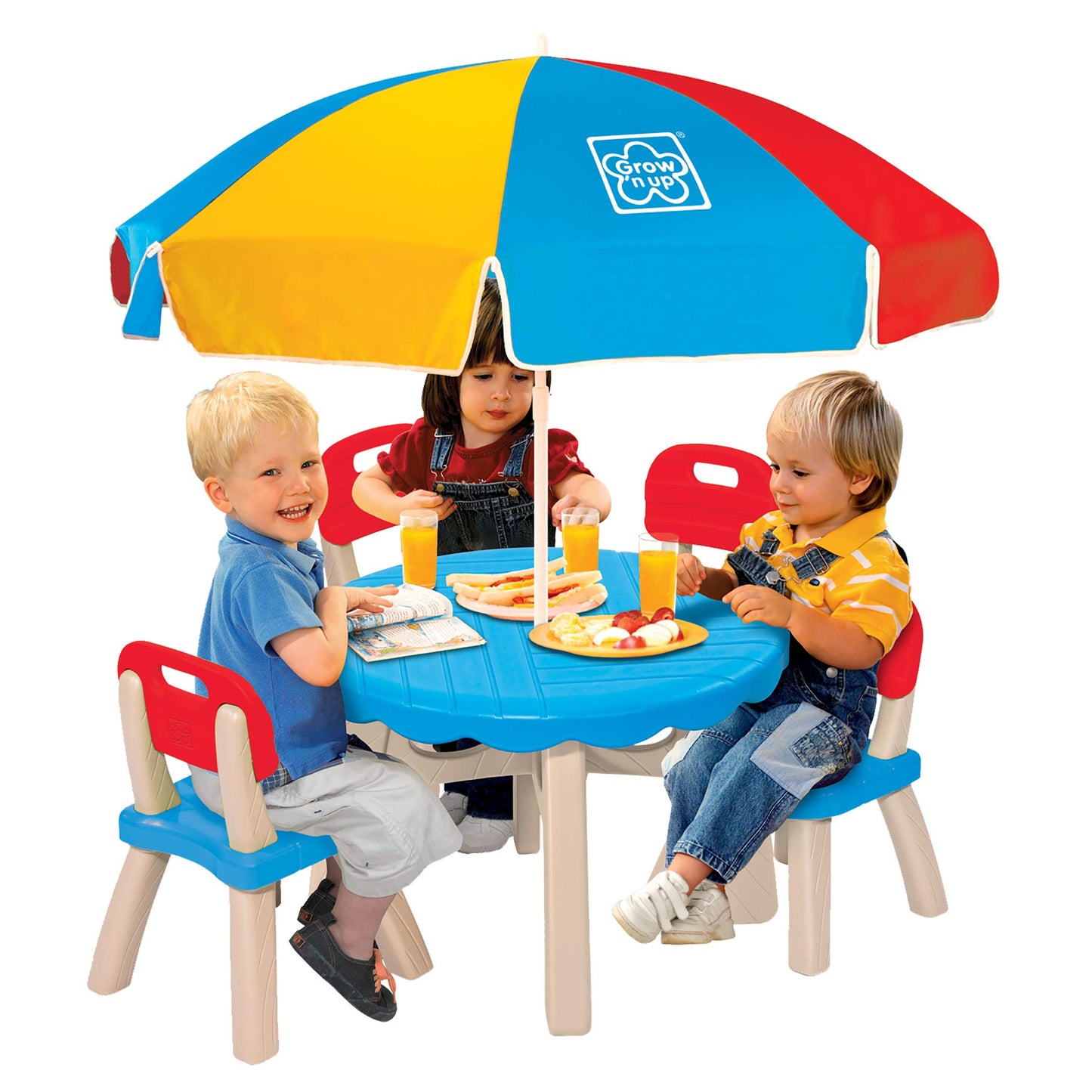 Grow'n Up Patio Set with 4 Chairs and Umbrella