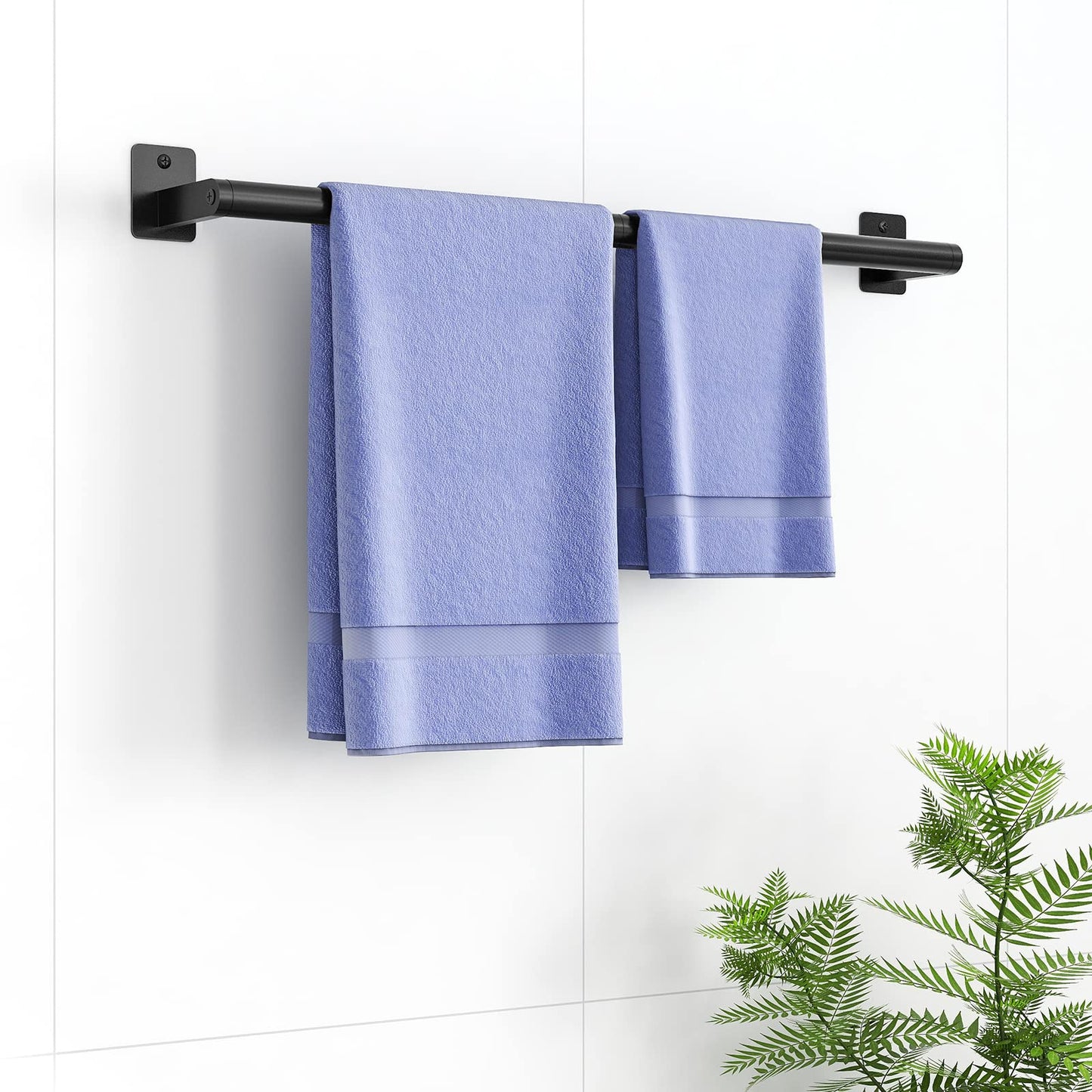 Bathroom Towel Bar, 24 Inch Towel Racks for Bathroom Wall Mounted, Heavy Duty Hand Towel Holder Organizer, Modern Home Decor Towel Rod, Matte Black Single Bar