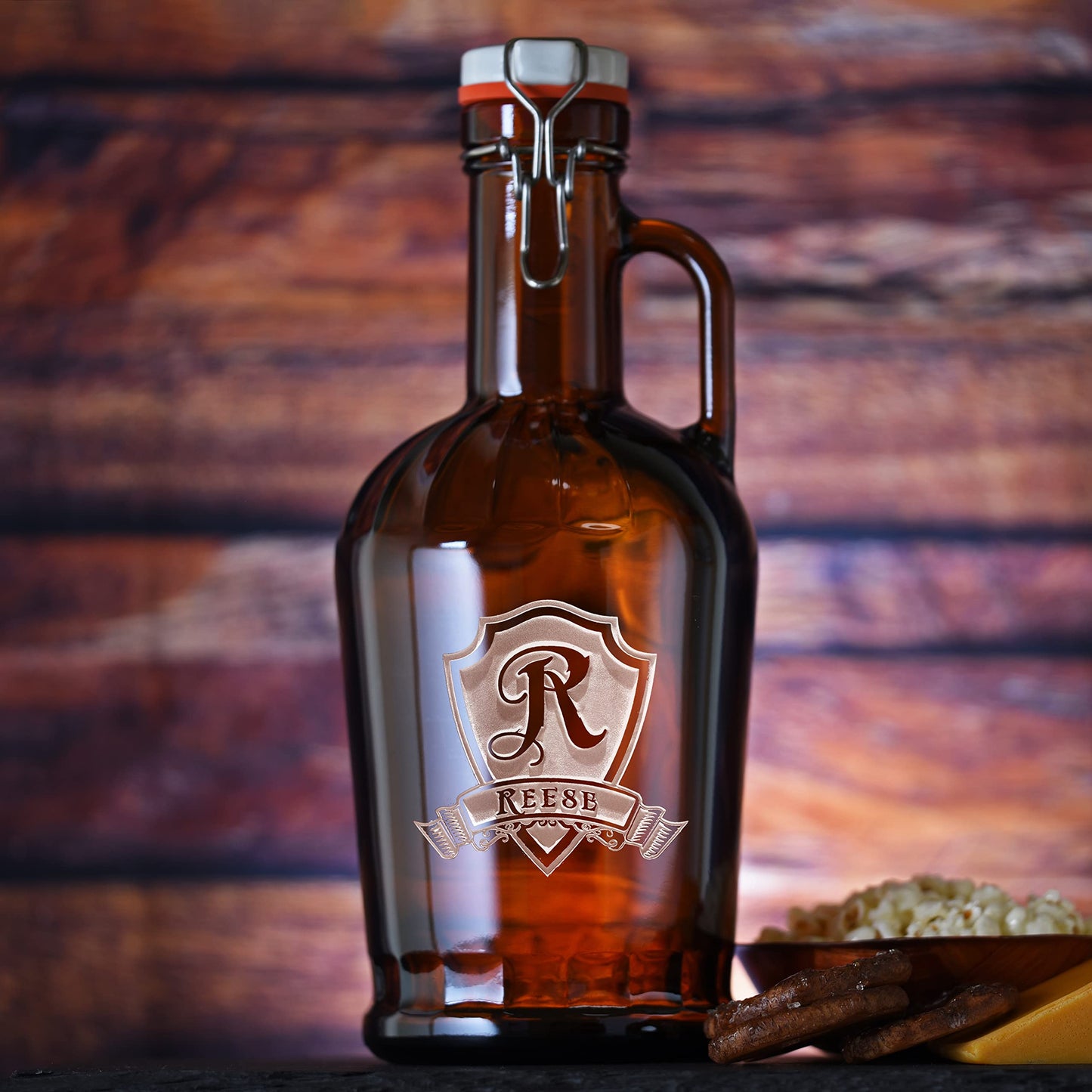 Deep Engraved Personalized German Beer Growler, Not Screenprint