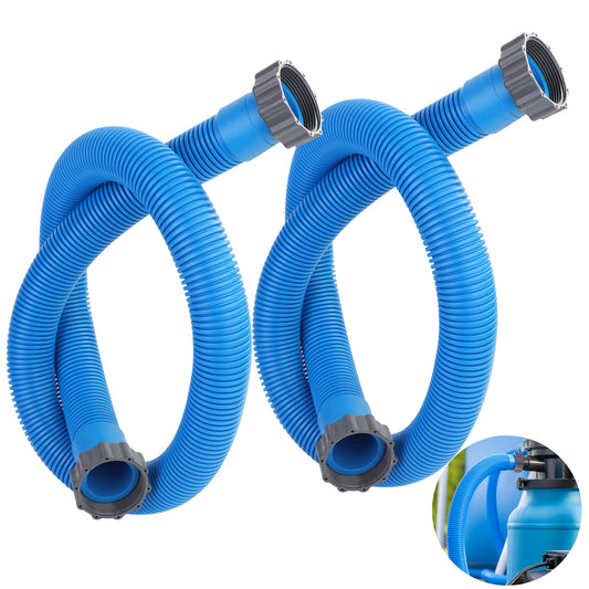 2 Pack Pool Hoses for Above Ground Pools 1.5" x 59" Pool Pump Hose Filter Pumps Replacement Hose Accessories Fits for Intex Filter Pump Above Ground Pool Sand Filter