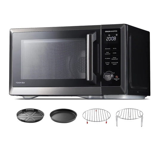 TOSHIBA Countertop Microwave Oven Air Fryer Combo, Inverter, Convection, Broil, Speedy Combi, Even Defrost, Humidity Sensor, Mute Function, 27 Auto Menu&47 Recipes, 1.0 cu.ft/30QT, 1000W
