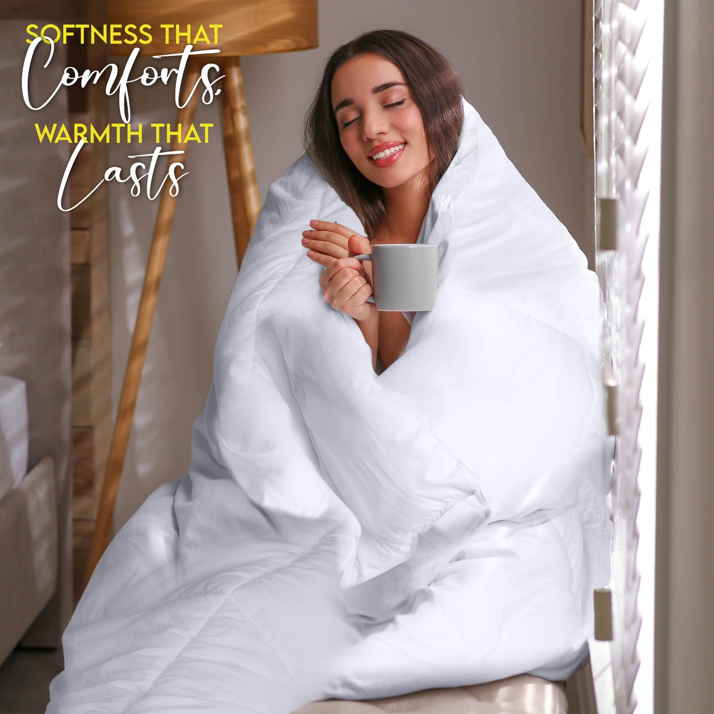 Utopia Bedding Comforter Duvet Insert, Quilted Comforter with Corner Tabs, Box Stitched Down Alternative Comforter Twin XL (White)