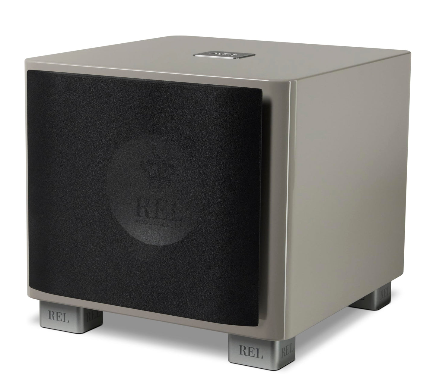 REL T/9x, 10” Subwoofer with Sealed Design, High Gloss Grey - Powerful Bass for HiFi Home Theater and Stereo Systems.