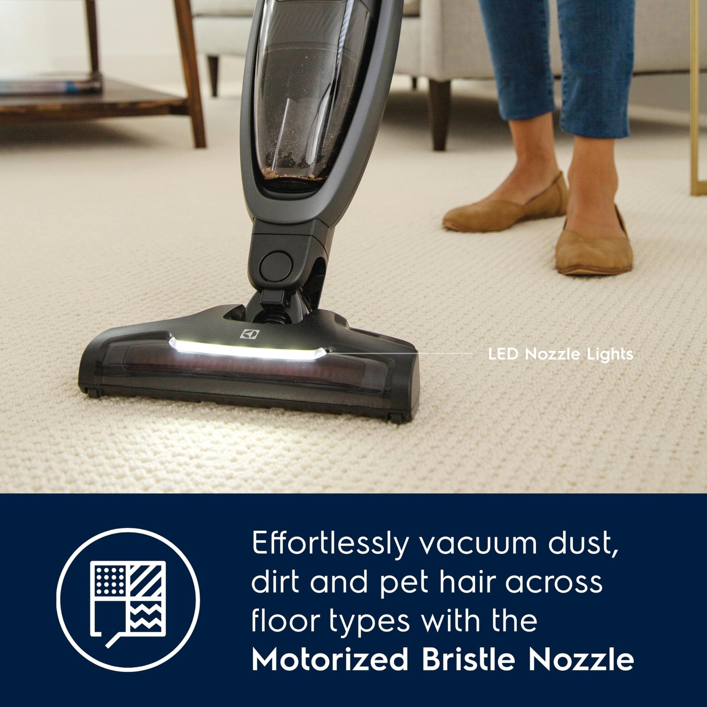 Electrolux WellQ7 Pet Stick Cleaner Lightweight Cordless Vacuum with LED Nozzle Lights, Turbo Battery Power, PetPro+ Nozzle for Removing Pet Hair from Carpets and Hard Floors, in Shale Grey