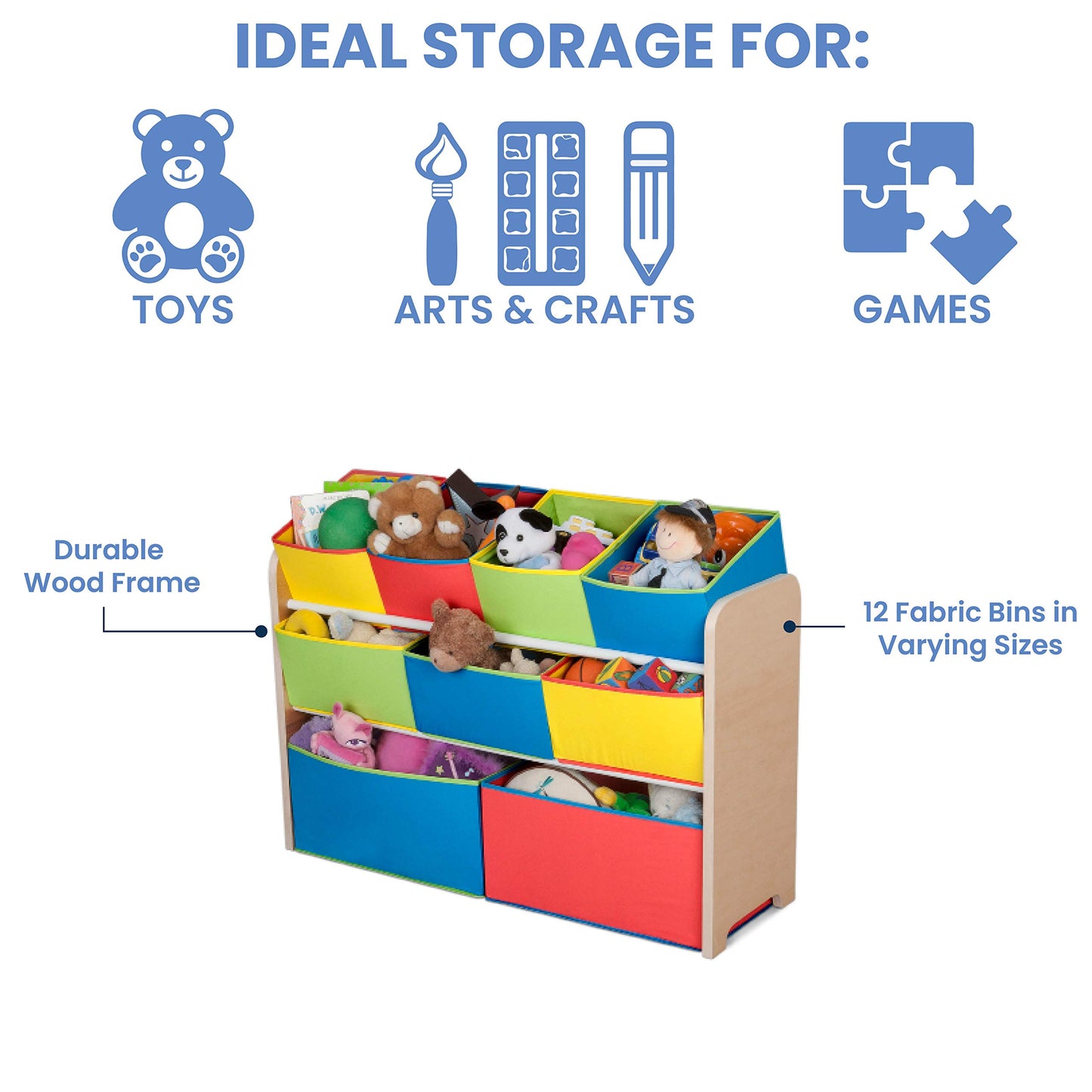 Delta Multi-Color Deluxe Toy Organizer with Storage Bins