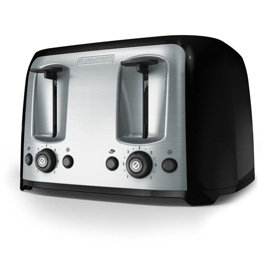 BLACK+DECKER 4-Slice Toaster, Extra Wide Slots, 7 Shade Settings, 1400 Watts, Frozen and Bagel Buttons, Toast Shade Selector, Extra Lift