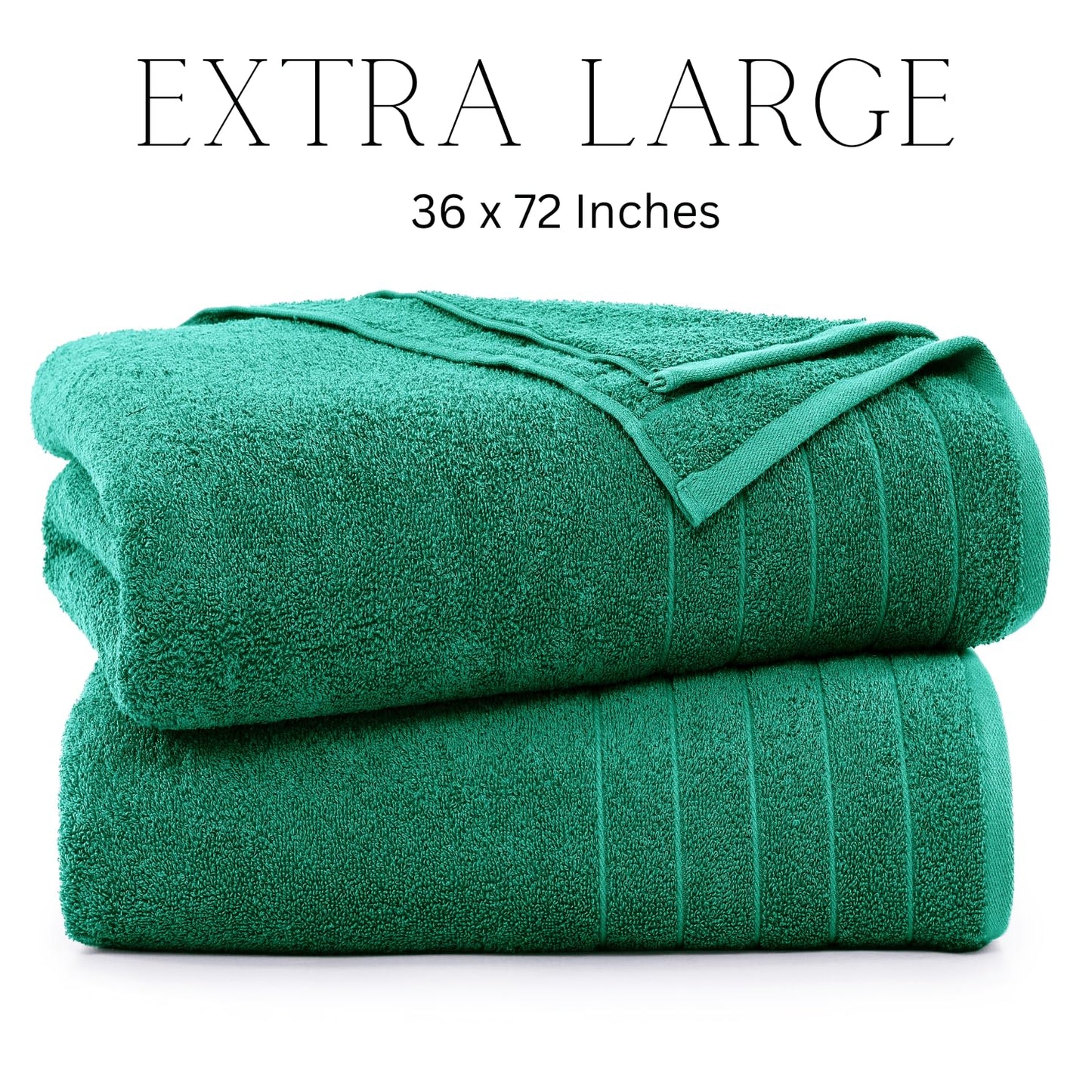 Casa Platino Bath Sheets Large, 2 Pack Bath Sheet(36"x 72"), 100% Ring Spun Cotton Green Bath Sheet, Highly Absorbent Bath Sheets, Quick Dry Bath Sheets, Soft Towel, Bath Sheet Towels Oversized