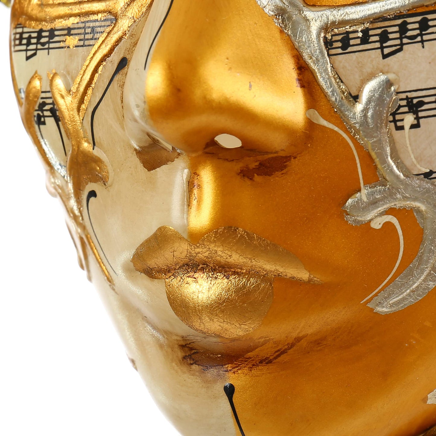 Quligeta Masquerade Venetian Jester Mask Music Mardi Gras Wall Decorative Art Collection Mask (Golden)