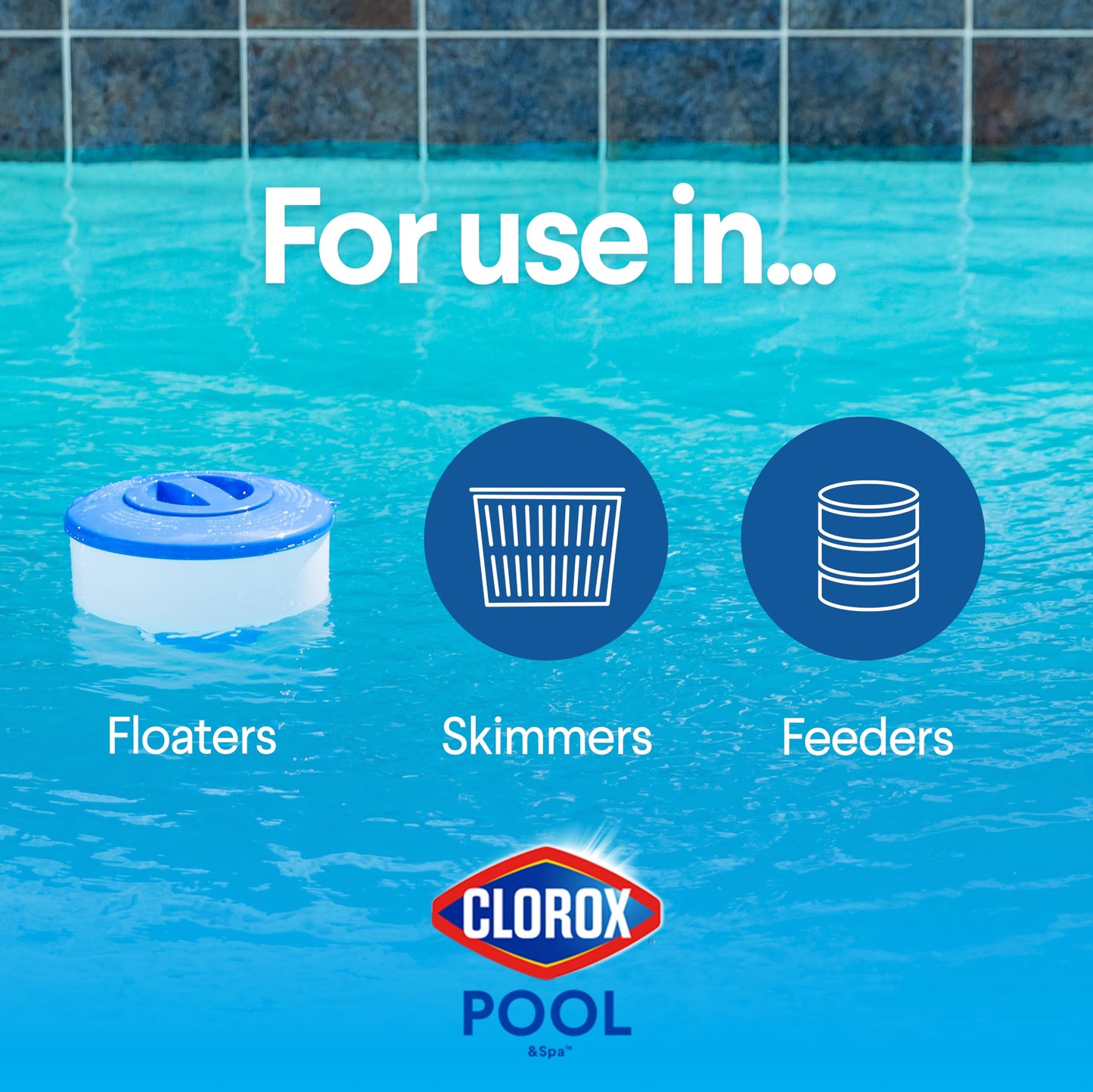 CLOROX Pool&Spa XtraBlue 3” Chlorinating Tablets, Kills Bacteria & Stops Algae, 5 LB