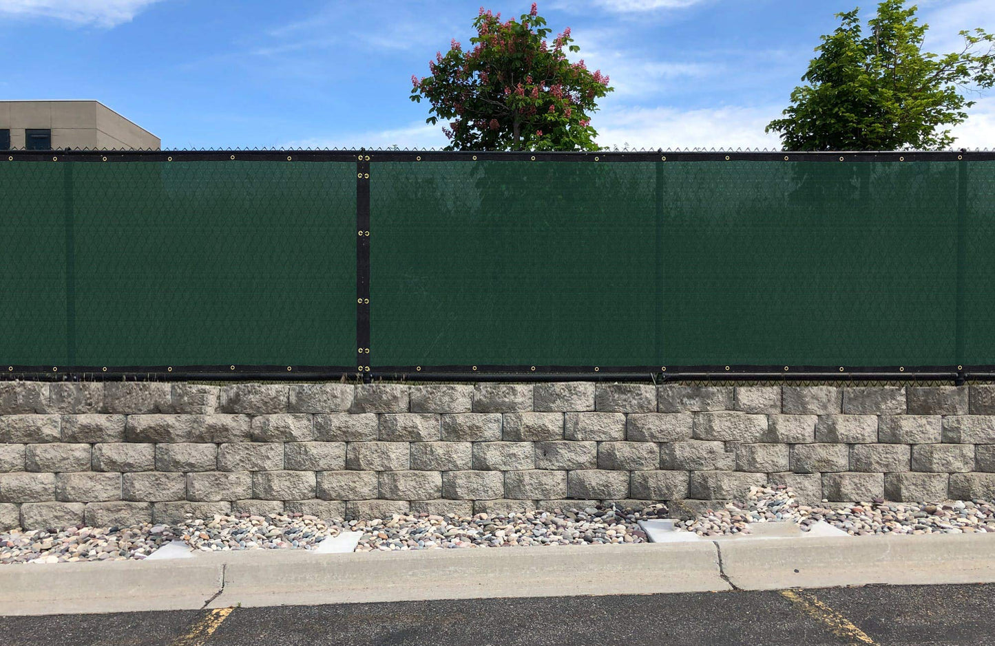 Sunnykud Fence Privacy Screen 4'x25' Heavy Duty Fencing Mesh Shade Net Cover for Outdoor Yard Garden - Dark Green