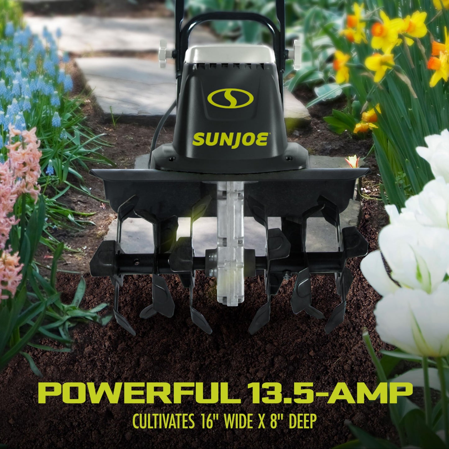 Sun Joe TJ604E 16-Inch 13.5 AMP Electric Garden Tiller/Cultivator,Black