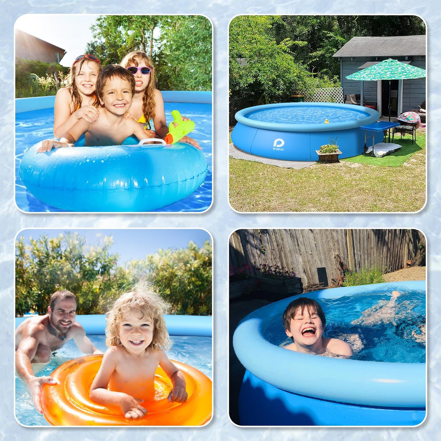 Inflatable Swimming Pool, Swimming Pool Above Ground 10ft x 30in, Round Inflatable Pools Adult, Blow up Pool, Outdoor Pool for Backyard Family, Top Ring Summer Water Party Pools