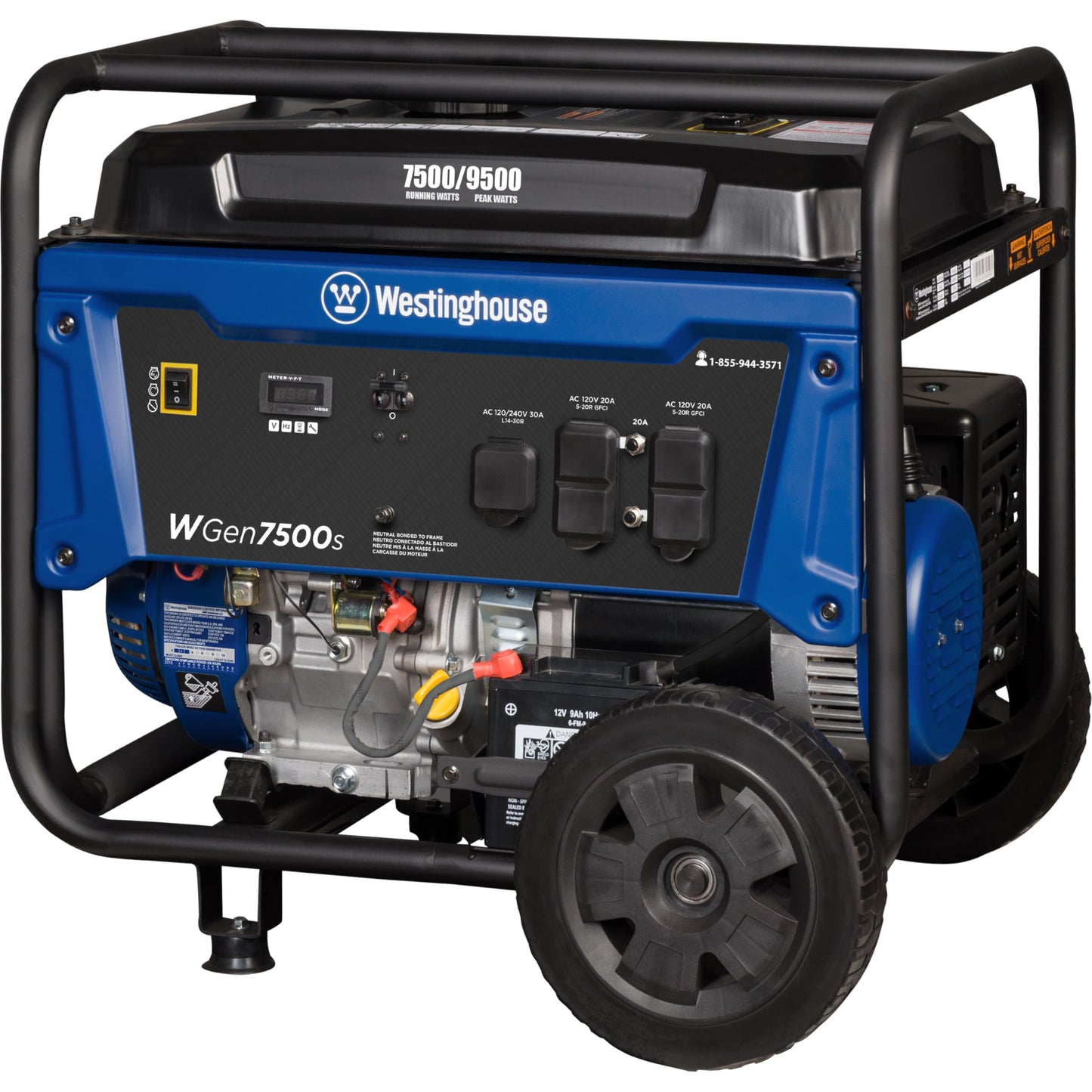 Westinghouse 9500 Peak Watt Home Backup Portable Generator, Transfer Switch Ready 30A Outlet, Gas Powered