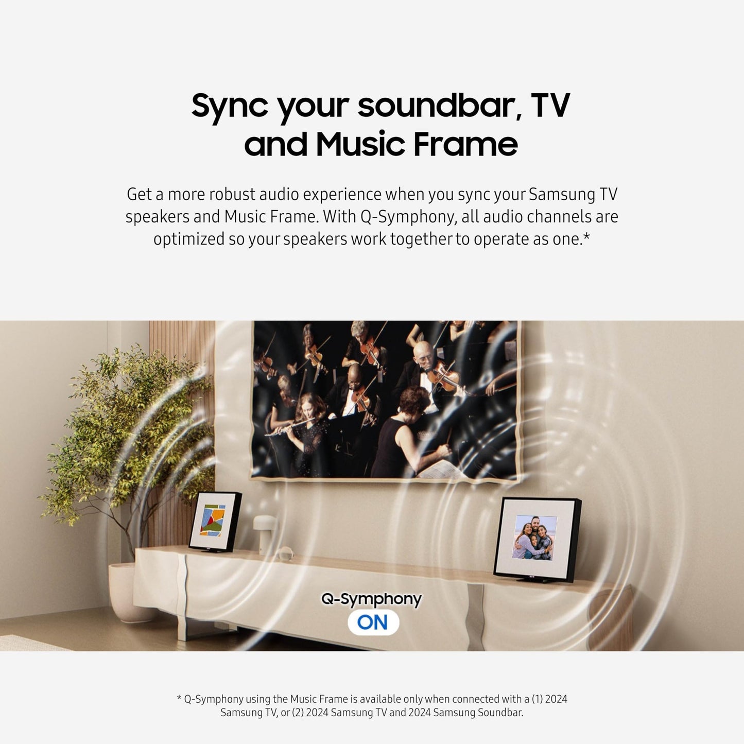 SAMSUNG LS60D Music Frame Smart Speaker with Dolby Atmos Audio, Q-Symphony, Customizable Design, Wide Range Sound, Wireless Wi-Fi and Bluetooth Music Streaming, HW-LS60D/ZA