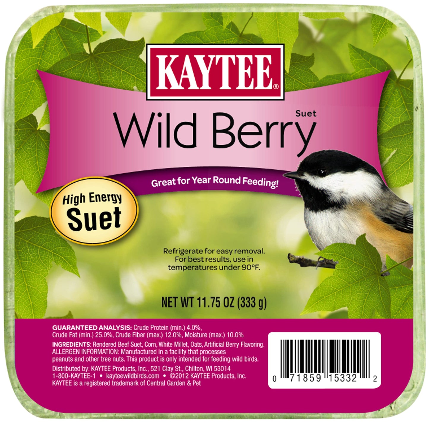 Kaytee Wild Berry High Energy Bird Suet, 11.75 Oz