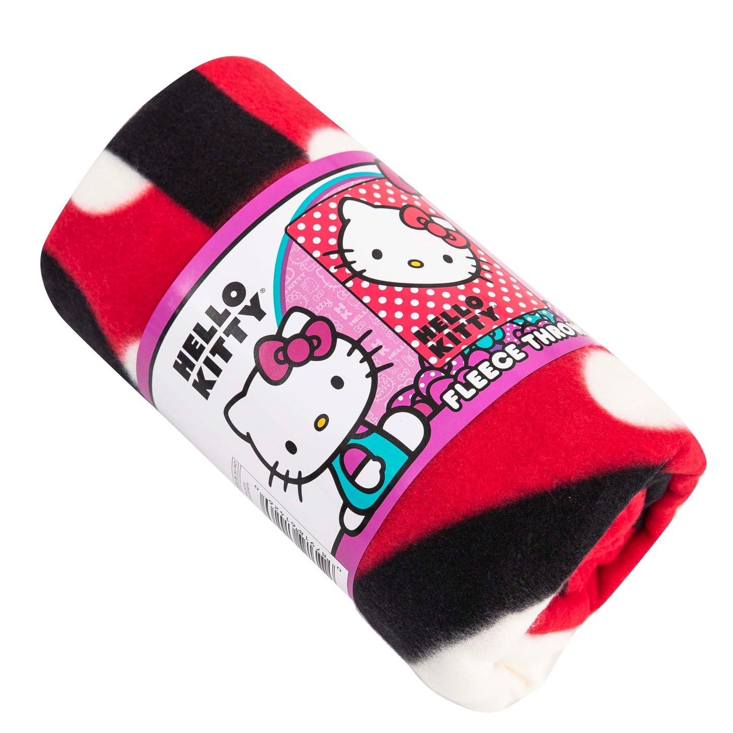 SANRIO Hello Kitty, "Polka Dot Kitty" Fleece Throw Blanket, 45" x 60", Multi Color