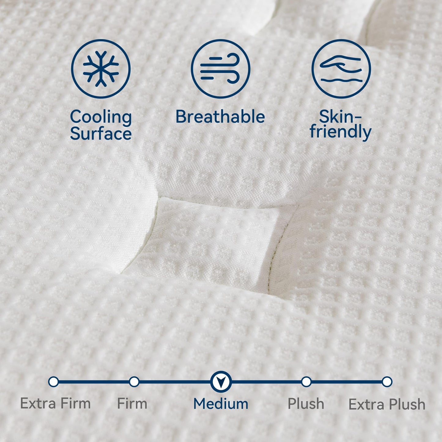 BDEUS Queen Mattress, 10 inch Gel Memory Foam Hybrid Mattress in a Box with 7-Zone Individual Pocket Spring for Cooling Sleep & Pressure Relief, Medium Firm Bed Mattresses