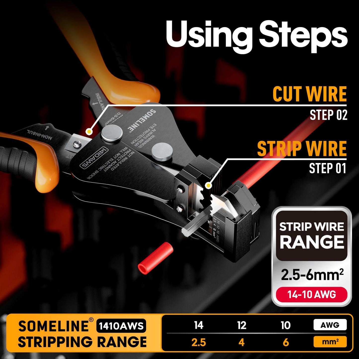 SOMELINE® Solar Connector Crimping Tool Kit, 14-10 AWG Crimper for Solar Panel Cables Connectors, Toolbox Kit with 6 Pairs of Solar Connectors and Wrenches, Strippers, Crimpers and Cable Cutter