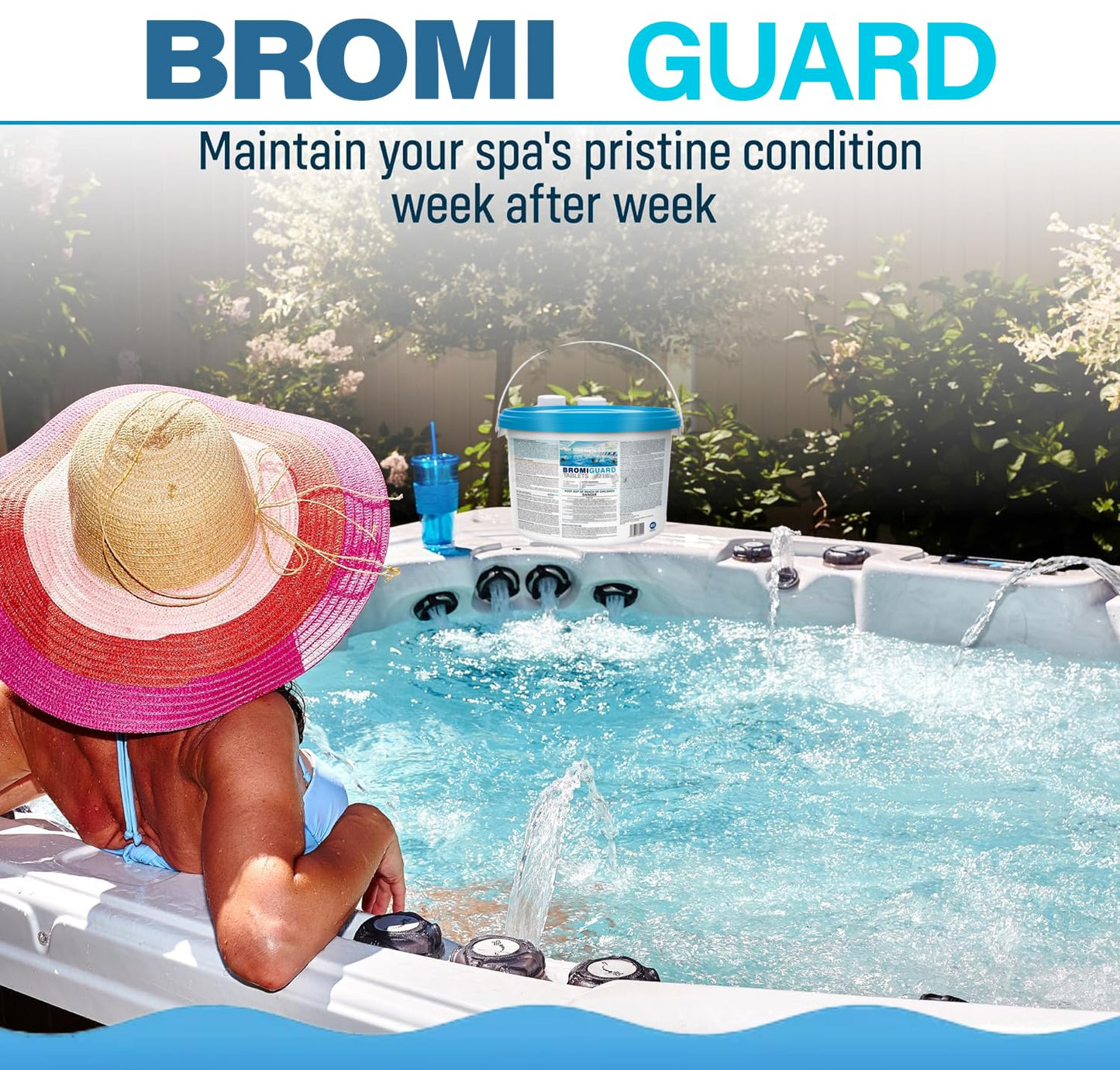 BROMIGUARD【 5.5 lbs】 1inch Bromine Tablets for Spa Hot Tub, Chemicals Bromine Tabs