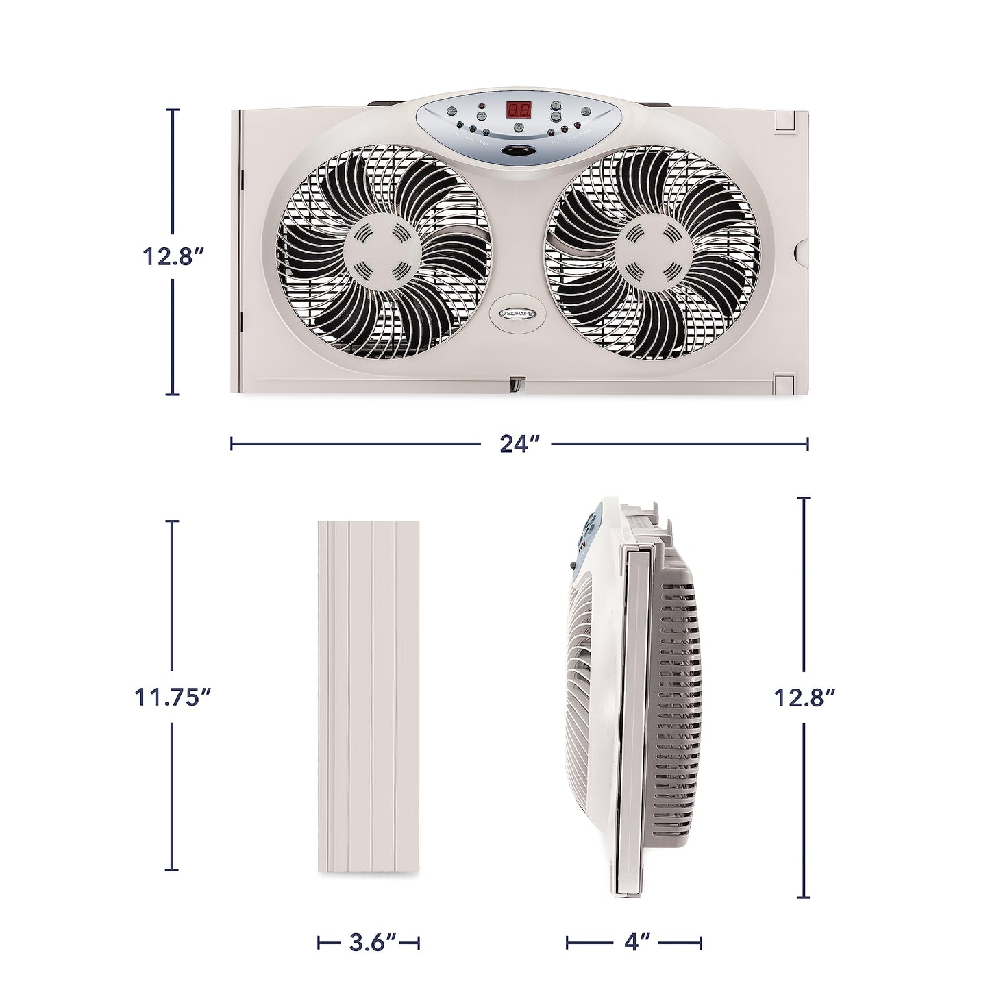 Bionaire Thin Window Fan with Manual Controls(BWF0502M-WM)