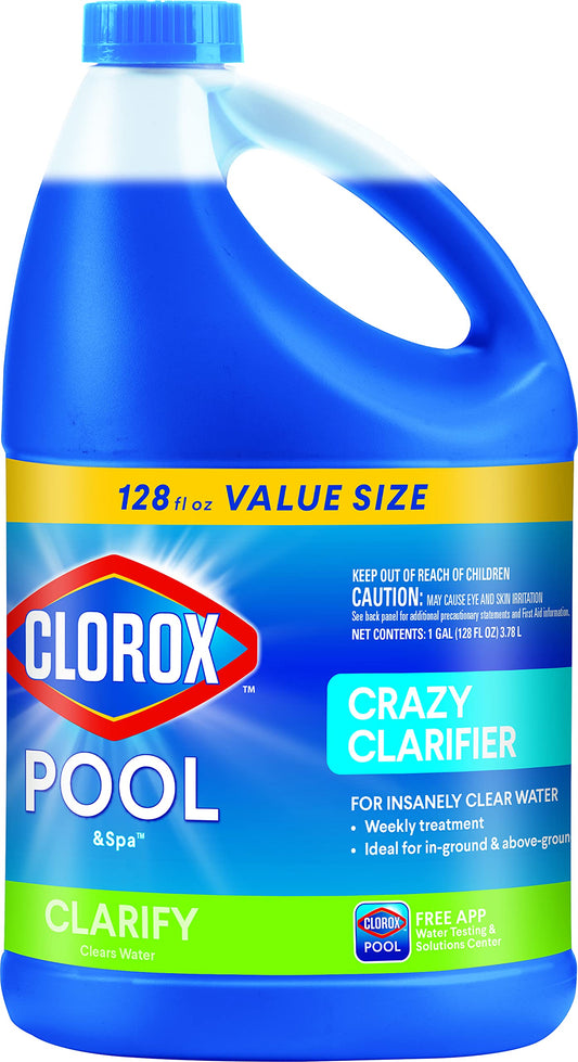 Clorox® Pool&Spa™ Swimming Pool Crazy Clarifier, Creates Crystal Clear Pool Water, 128 Fl Oz (Pack of 1)