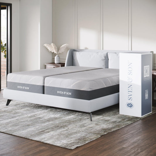 Sven & Son Luxury Cool Gel Memory Foam Mattress, Premium Bed-in-a-Box, CertiPUR-US, Made in The USA, 10 inch Firm - Split King