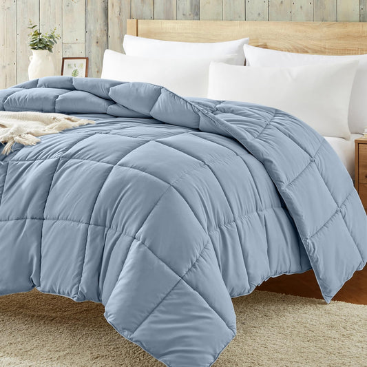 Homelike Moment Lightweight Twin Comforter-Blue Down Alternative Comforters Twin Size Bed, All Season Duvet Insert Quilted Bedding Comforter Soft Twin Size, 64x88IN