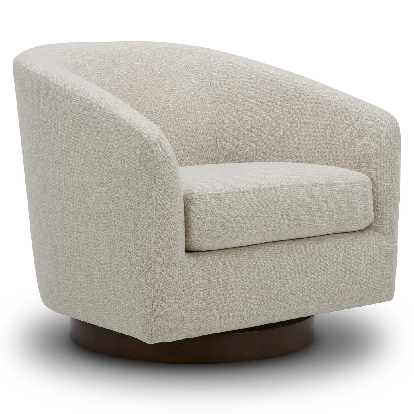 CHITA Swivel Accent Chair Armchair, Round Barrel Chair in Fabric for Living Room Bedroom, Linen