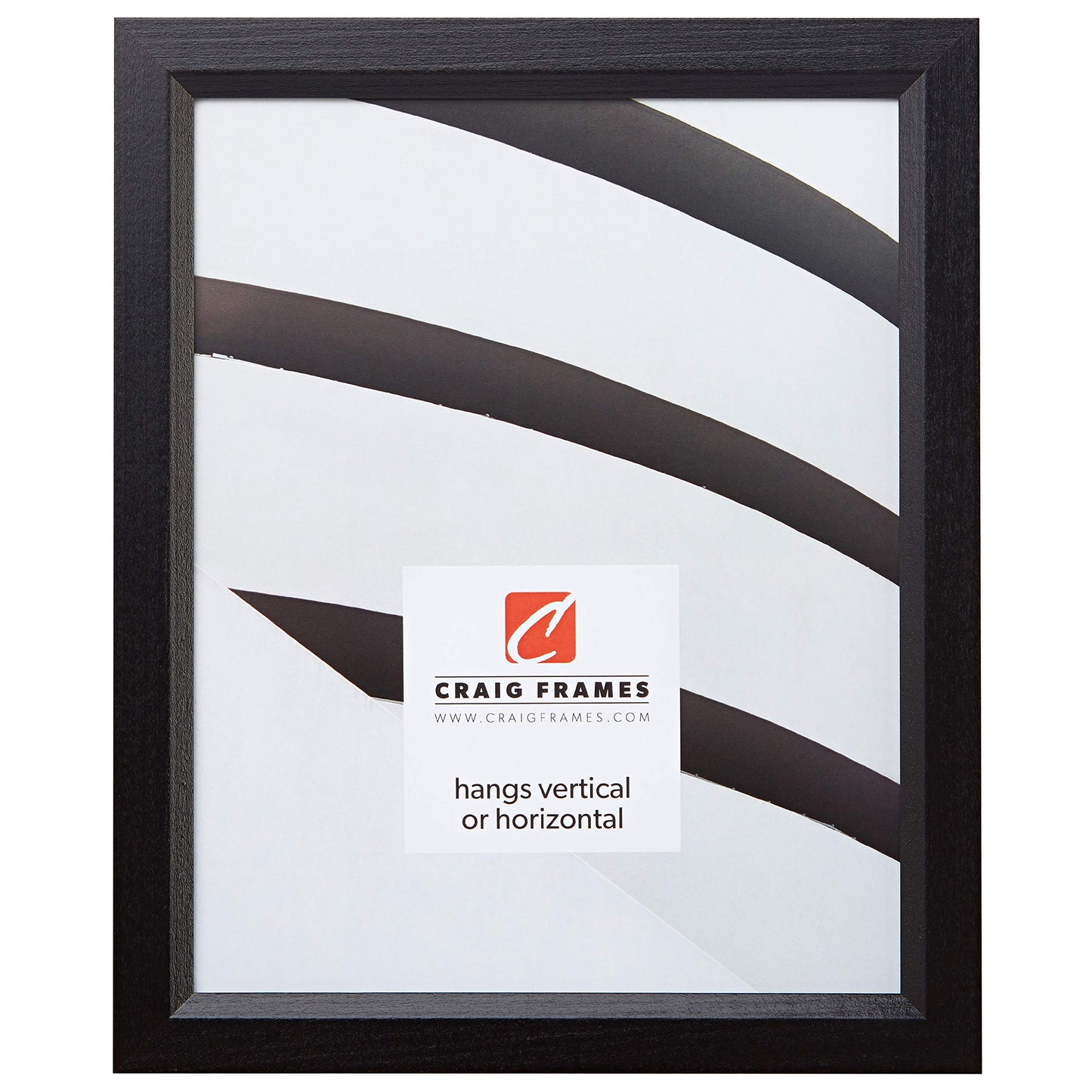 Craig Frames 7171610BK 4 by 7-Inch Picture Frame, Wood Grain Finish, .825-Inch Wide, Solid Black