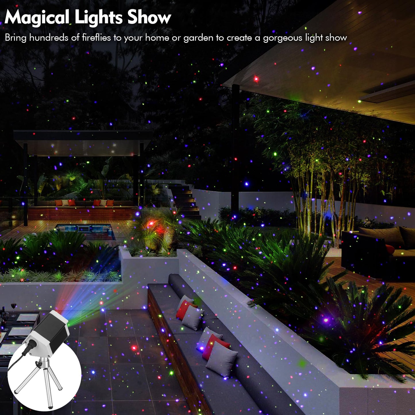 Lunmore Laser Projector Firefly Lights, Motion Christmas Light with Remote Control, Waterproof Garden Decorative Lights for Indoor/Outdoor, Garden, Park, Patio