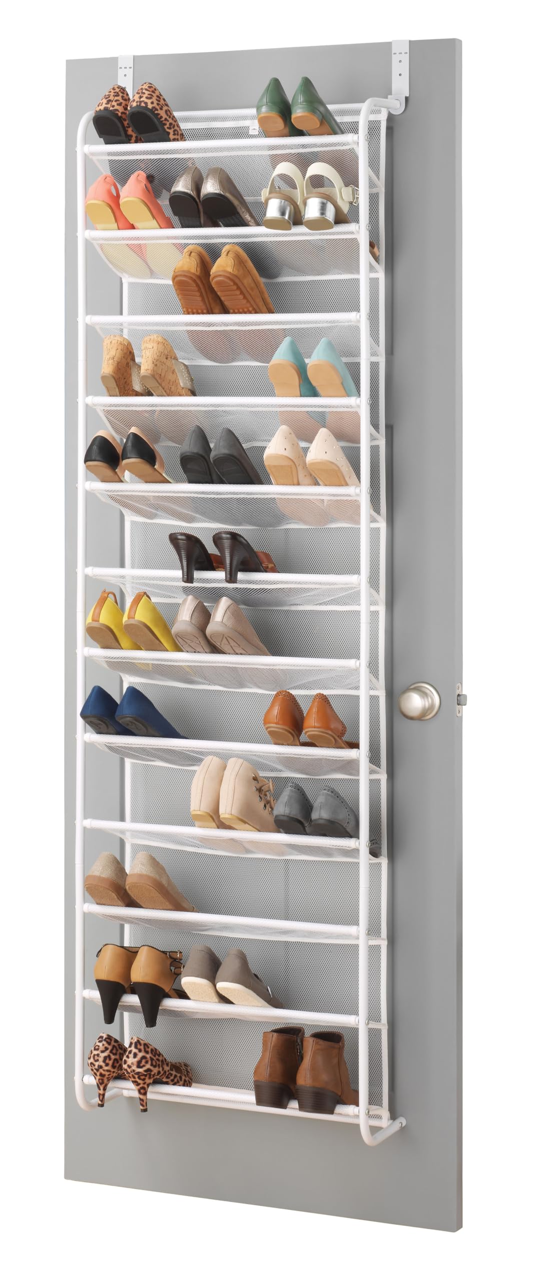 Whitmor 36 Pair Over the Door Shoe Organizer, White