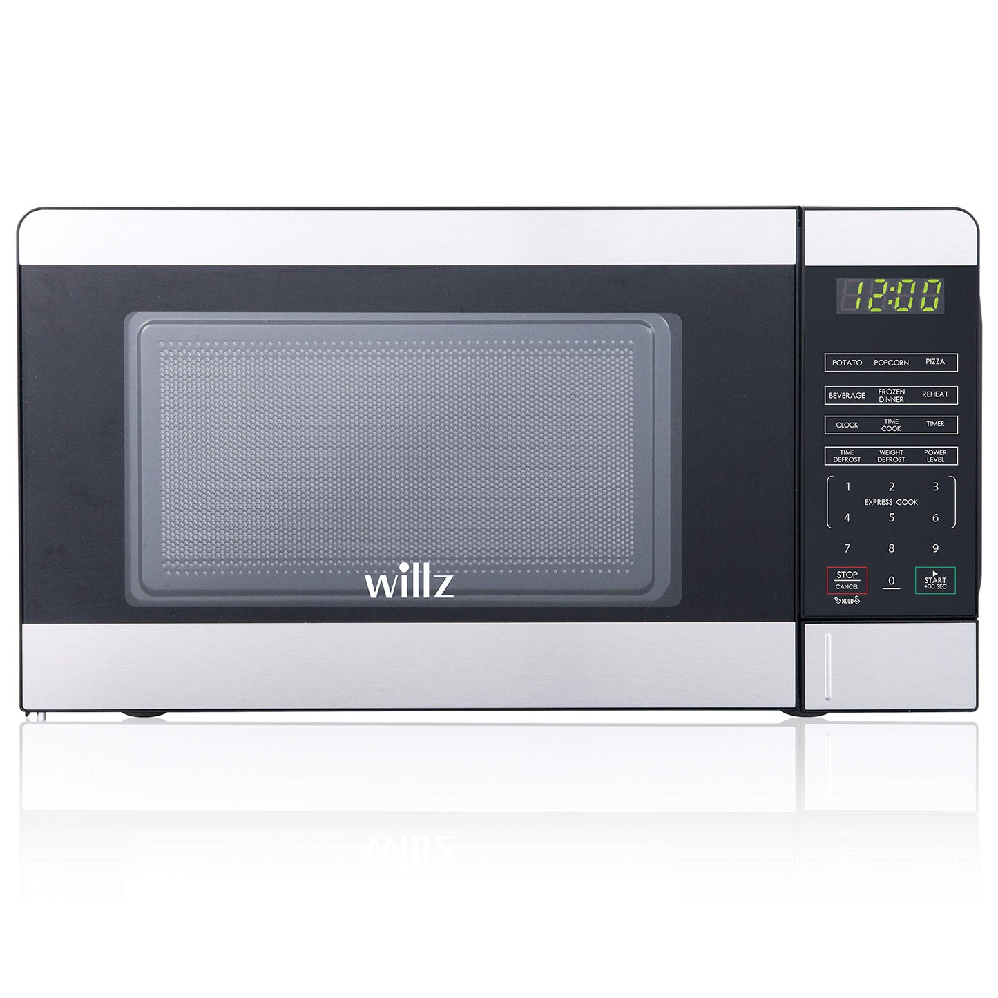 Willz WLCMV207S2-07 Countertop Small Microwave Oven with 6 Preset Cooking Programs Interior Light LED Display, 0.7 Cu.Ft, Stainless Steel & Oster 2-Slice Toaster with Advanced Toast Technology