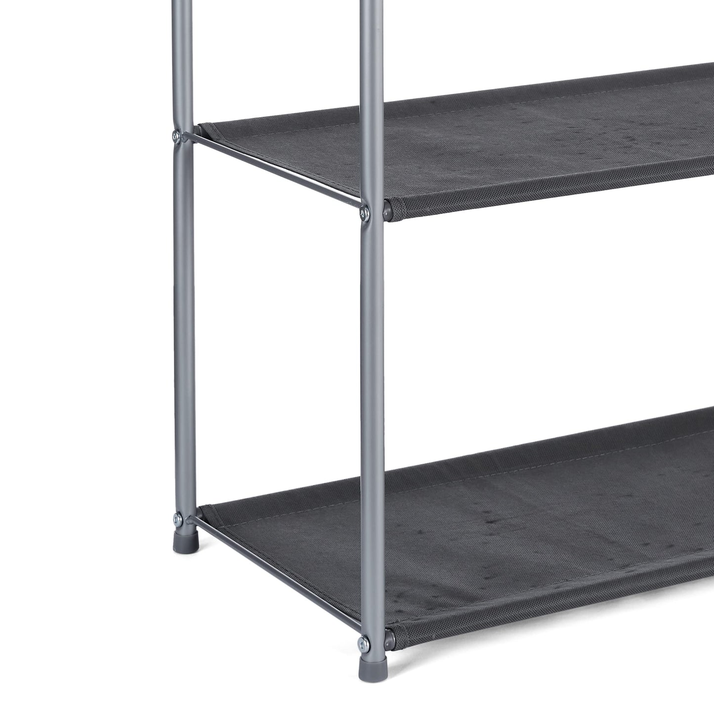 Amazon Basics Closet Storage Organizer with Fabric Bins, Drawers and 3 Shelves, Grey, 32.7" x 12.2" x 31"