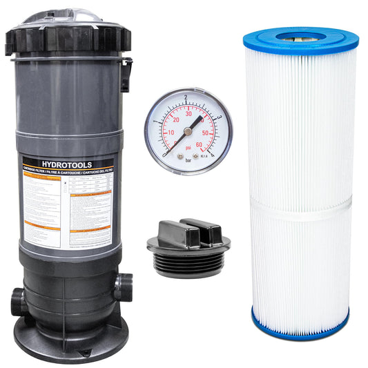Swimline HYDROTOOLS Sure-Flo Cartridge Pool Filter Tank & Element ONLY for Above Ground Pools | 50 SQ FT | for Pools Up to 15600 Gallons | Energy Efficient | Non-Corrosive Materials