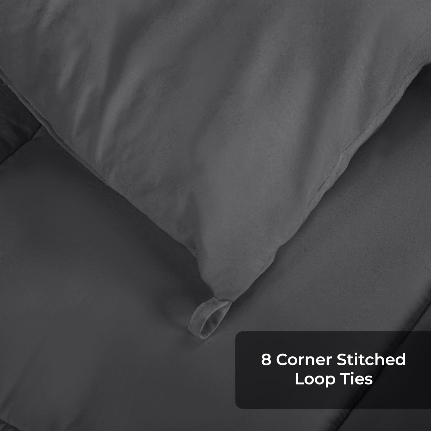 ROYALE Twin XL Comforter - All Season Down Alternative Bedding Comforter - Lightweight Quilted Comforter with Corner Tabs - Soft Luxury Hotel Comforter - Box Stitched Duvet Insert (Twin XL, Charcoal)