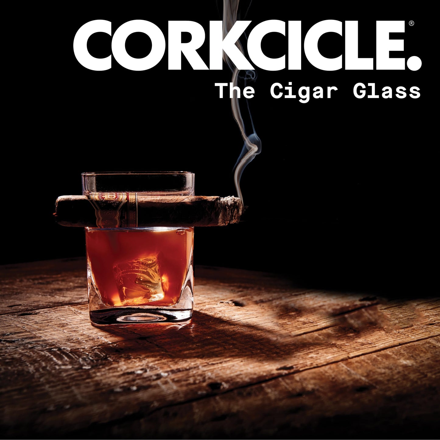 Corkcicle Premium Cigar Glass, 9 oz – Glassware to Hold Your Drink and Cigar in One Hand with the Cigar Holder Glass – Double Old Fashioned Glass with Built-In Cigar Notch for Effortless Enjoyment