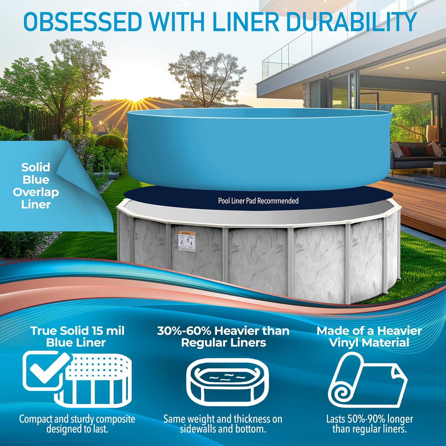 Hollowell Industries - Manufacturers of Doughboy Pools, 21 Foot x 52 Inch Steel Wall Pool above Ground Swimming Pool with Pool Liner, Sand Filter, Pump, and Skimmer, Pool Kit for above Ground Pool